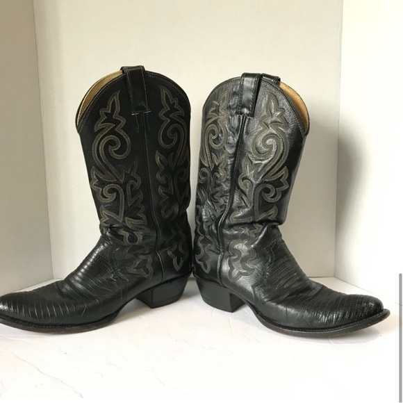 JUSTIN Men Leather Western Cowboy Boots 9 1/2 D - Picture 2 of 10
